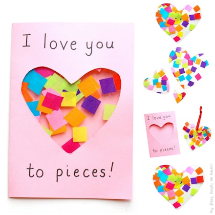love you to pieces suncatcher card