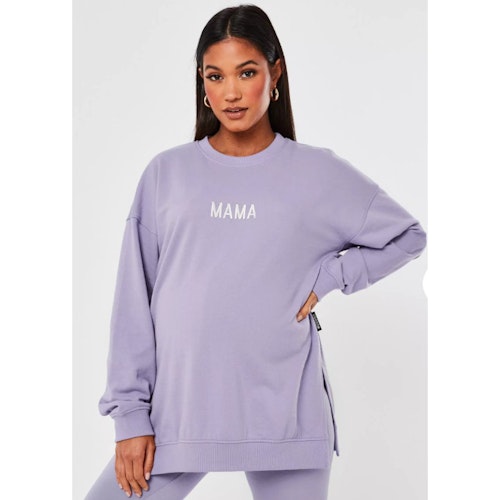 Missguided Lilac MAMA slogan sweatshirt