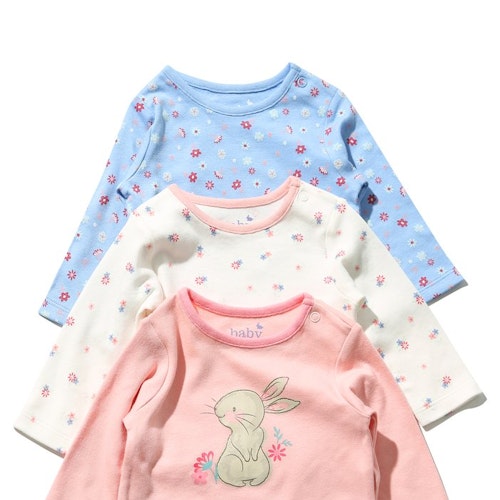 Mu0026amp;Co 3-pack Bunny Long-Sleeve T-Shirts