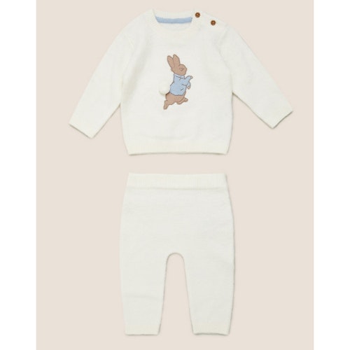 Mu0026amp;S Knitted Peter Rabbit Outfit, 2-piece