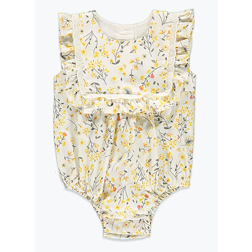Girls Sleeveless Floral Romper