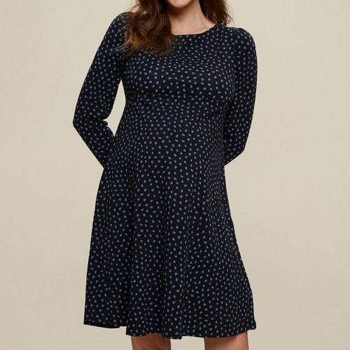 Maternity Black Spot Print Dress