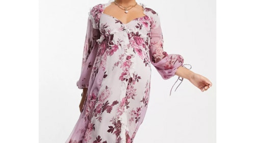 ASOS DESIGN Maternity mixed print midi dress