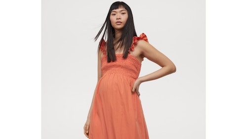Hu0026amp;M MAMA smock-topped cotton dress