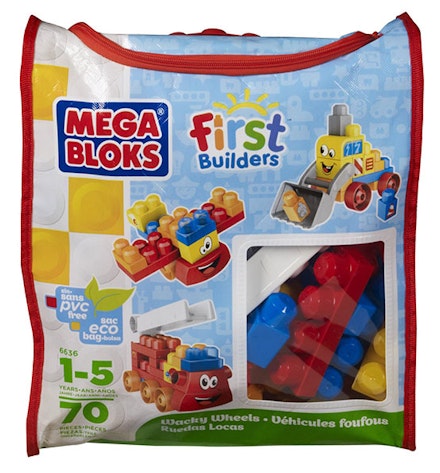 mega bloks wacky wheels building blocks bag