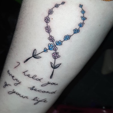miscarriage tattoos floral ribbon