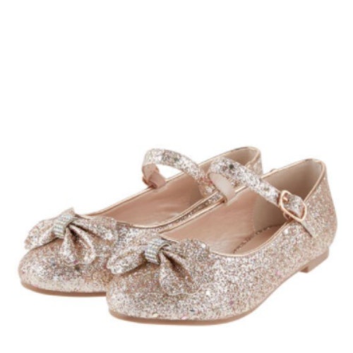 Gold Glitter Ballerina Flats