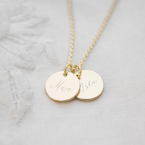 Mum And Me Double Disc Personalised Name Necklace