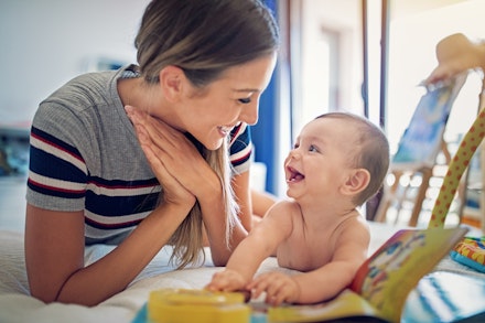 mum baby playing