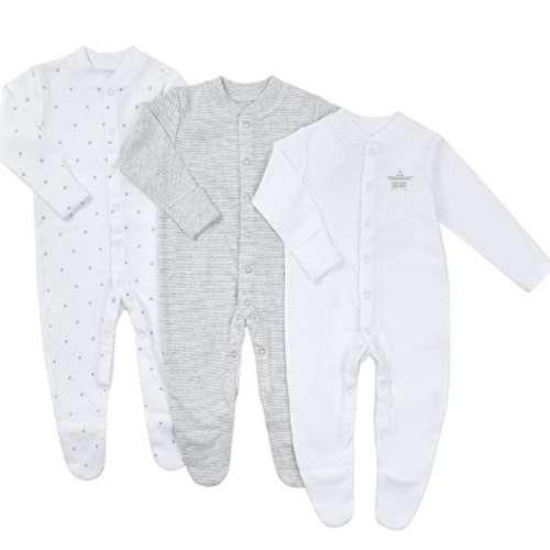 Baby Stars Long Sleeve Organic Cotton Sleepsuit
