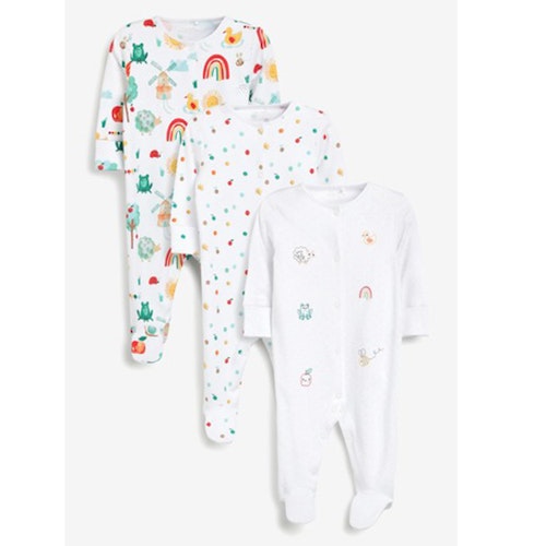 3 Pack Appliquu00e9 Sleepsuits