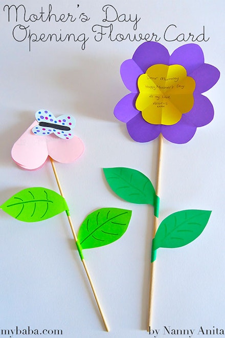 opening flower card