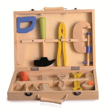 original wooden tool box toy