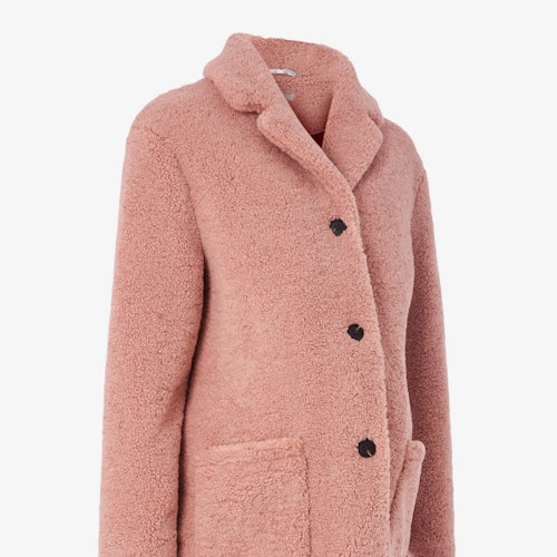Pink Teddy Maternity Coat