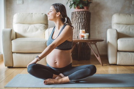 pregnant woman stetching