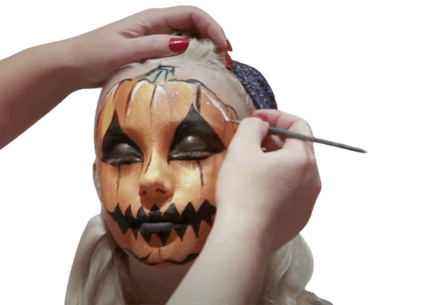 pumpkin face paint step 6