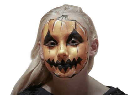 pumpkin face paint step final