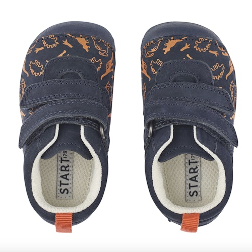 Navy blue nubuck boys riptape pre-walkers