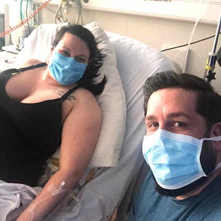 sarah and phil in hospital
