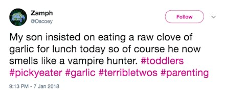 Picky eaters Terrible twos tweet