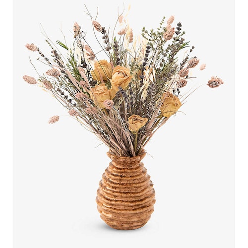 Beehive dried bouquet and ceramic vase