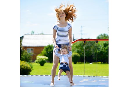 1) Bounce on a trampoline