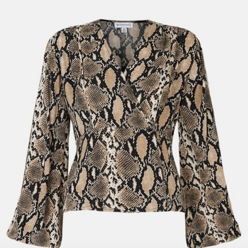 Snake Print Wrap Top