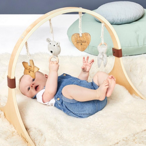 The Little Green Sheep Group Wooden Baby Play Gym u0026amp; Charms Set