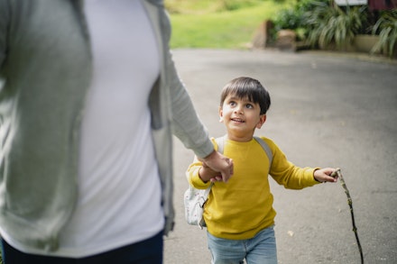 toddler on walk