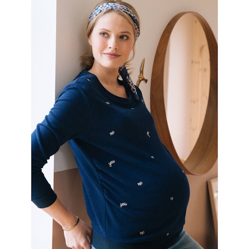 Vertbaudet maternity embroidered fleece sweatshirt