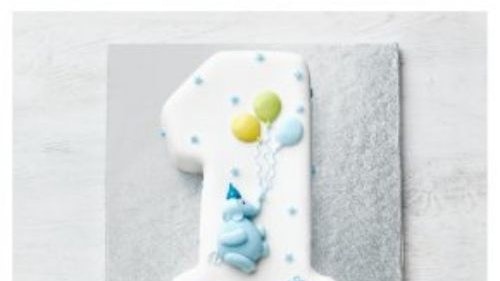 Waitrose 1st Birthday Blue Elephant Cake