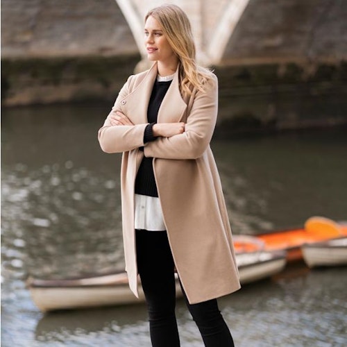 Wool Camel Maternity Coat