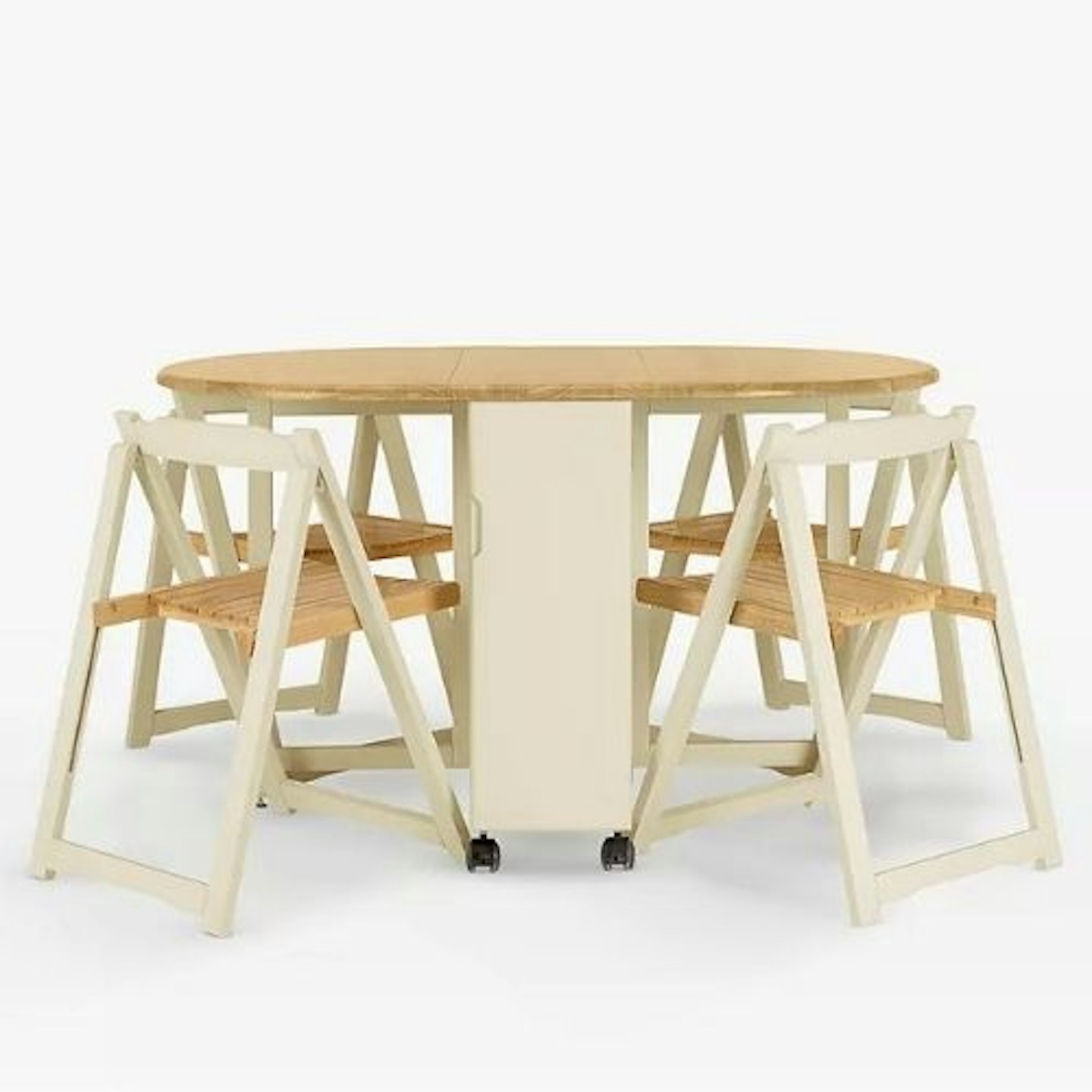 ANYDAY John Lewis & Partners Adler Butterfly Drop Leaf Folding Dining Table and Four Chairs