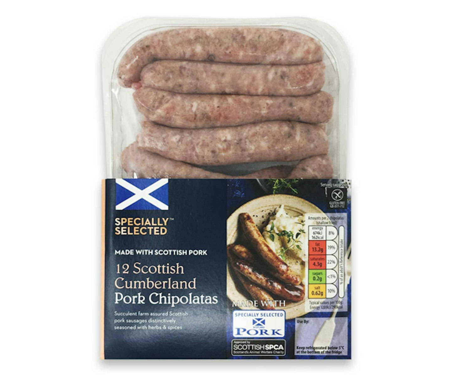 Specially Selected 12 Scottish Cumberland Pork Chipolatas