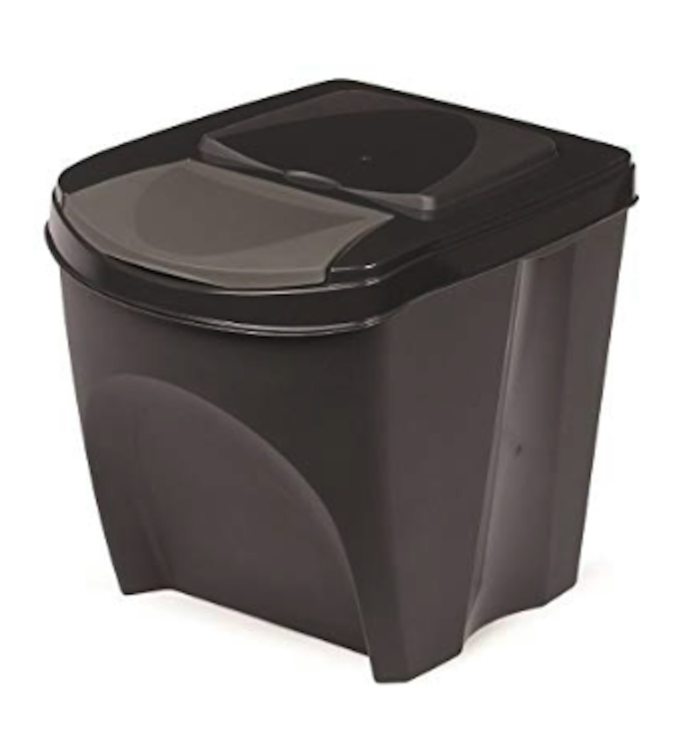 KrysGo 20 Litre Large Stackable Recycling Sorting Colour Coded Plastic Bins with Hinged Lids