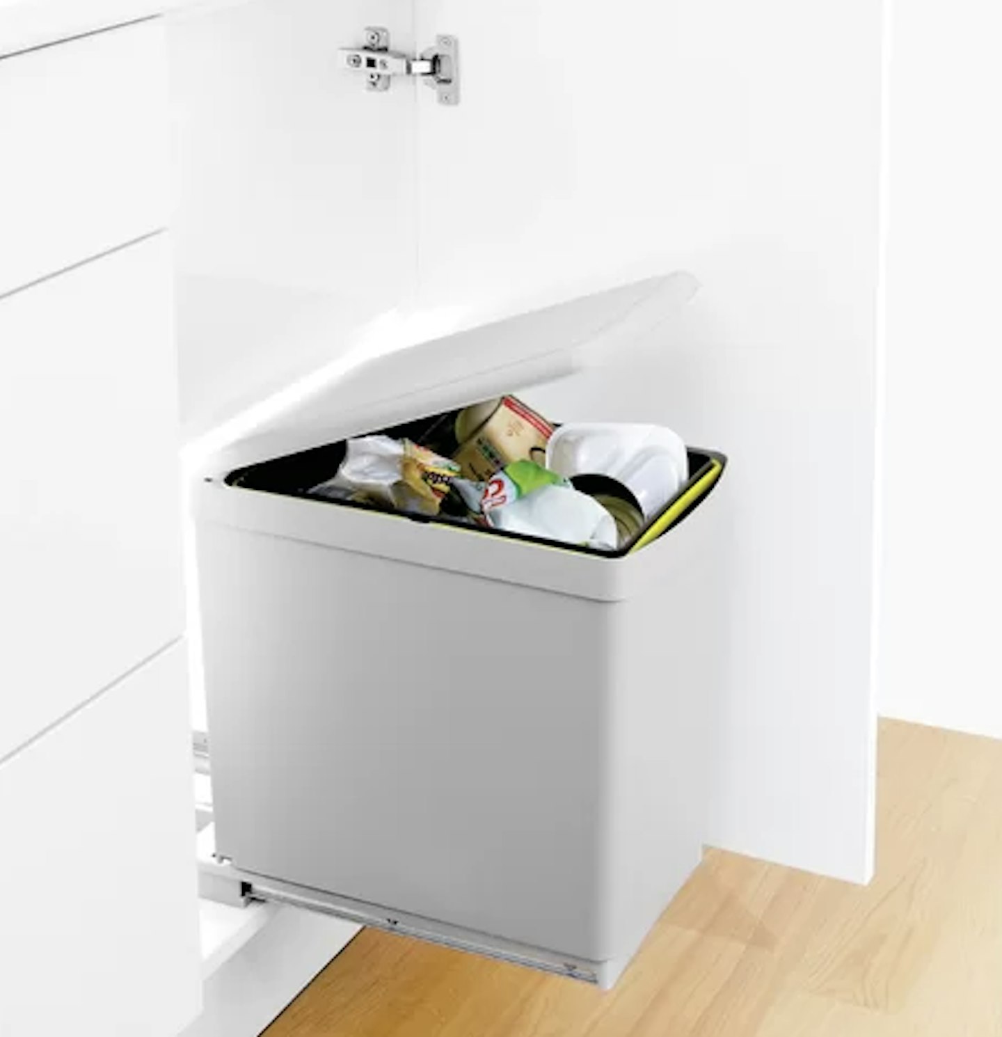 Plastic 16 Litre Swing Top Pull Out Under Counter Rubbish Bin