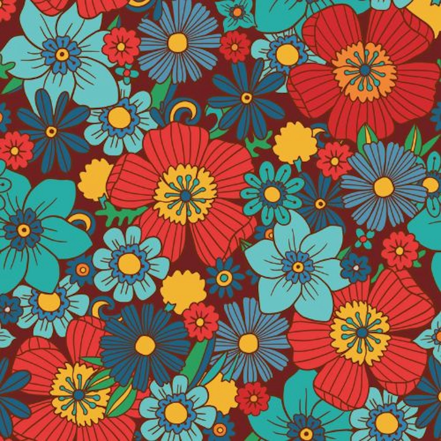 Retro Colourful Floral Vinyl Wrap