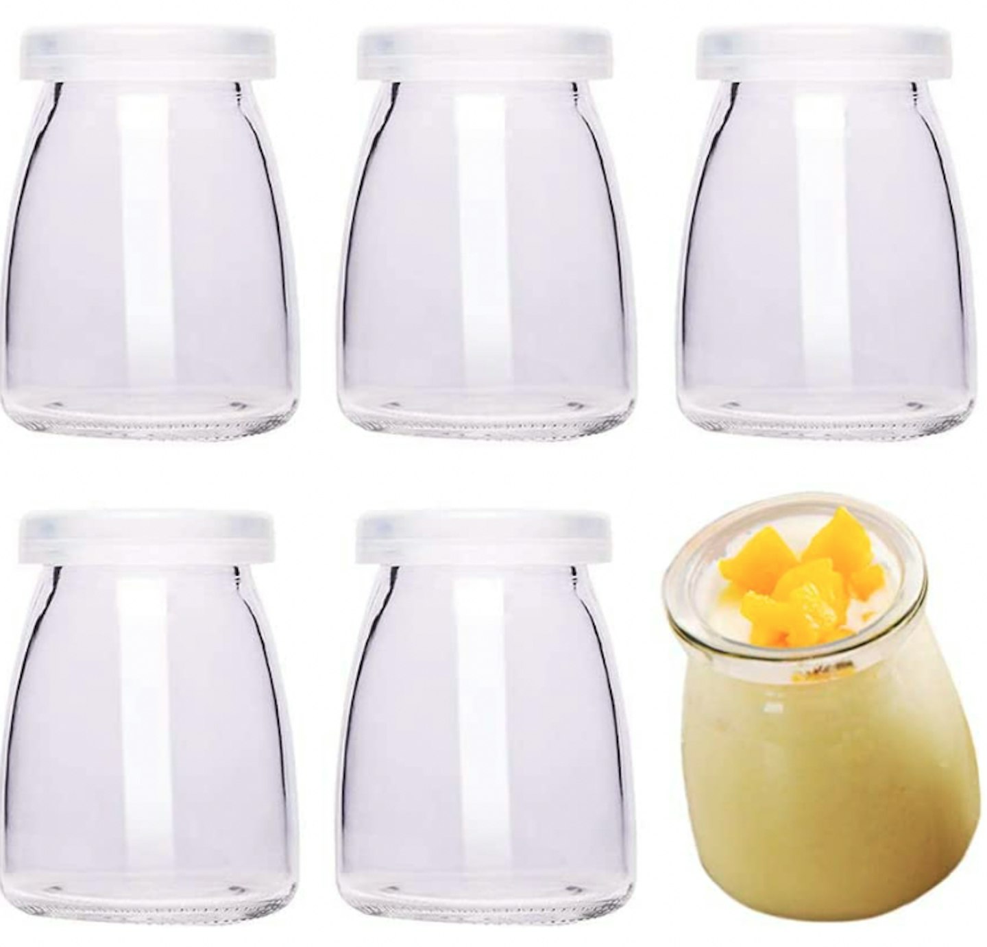 Danmu Art 6Pcs 100ml Yogurt Pudding Glass Jars