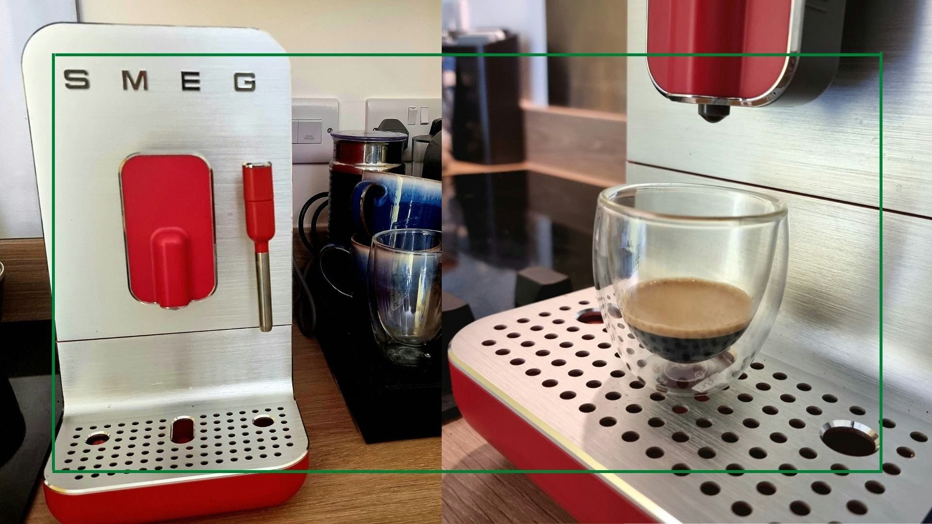 SMEG Manual Espresso Coffee Machine with Grinder, Retro Style