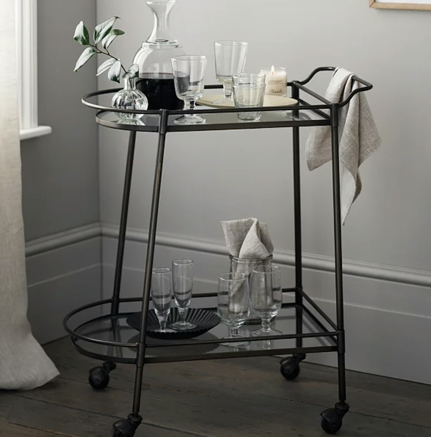The White Company Bronze Drinks Trolley