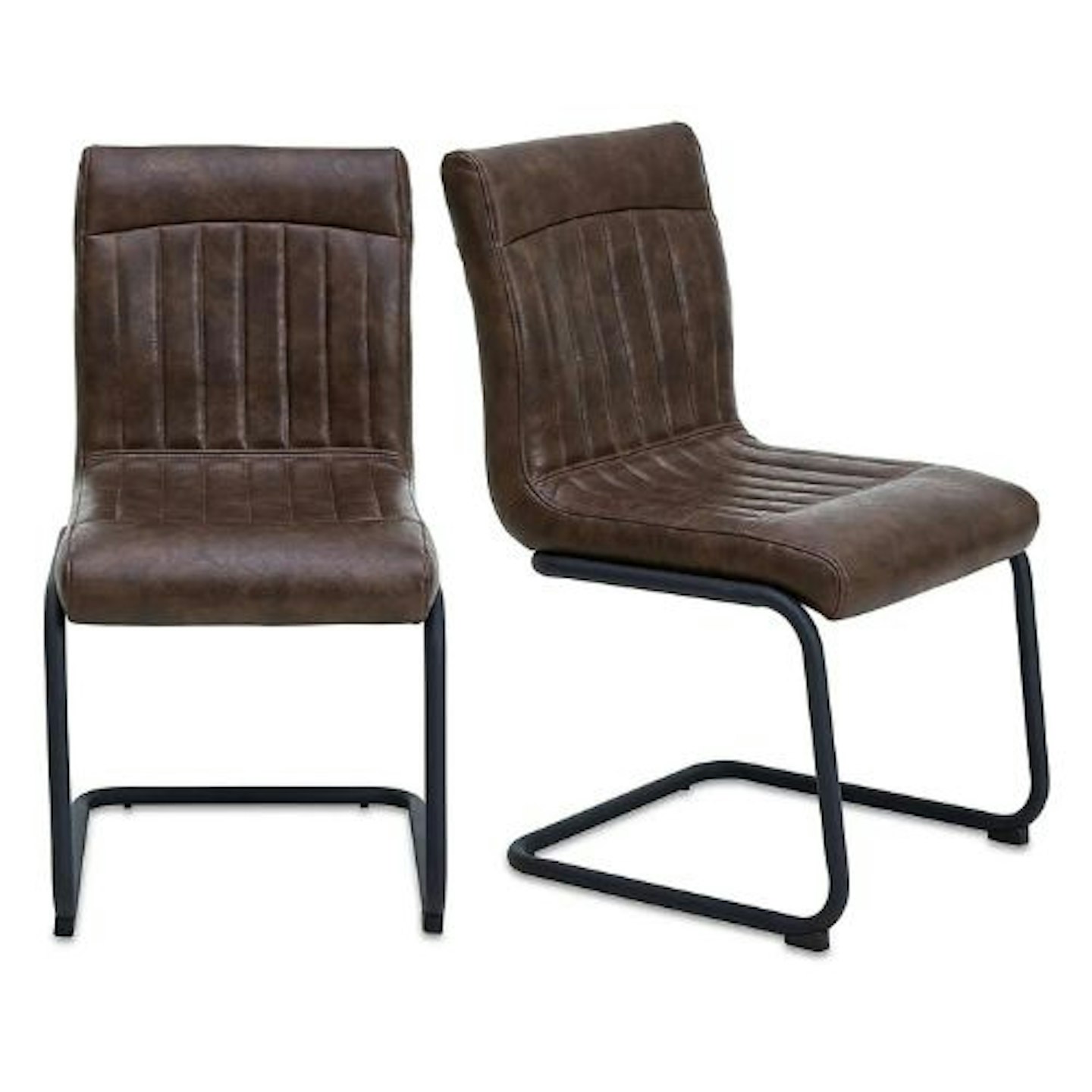 Felix Cantilever Faux Leather Dining Chairs - Set of 2