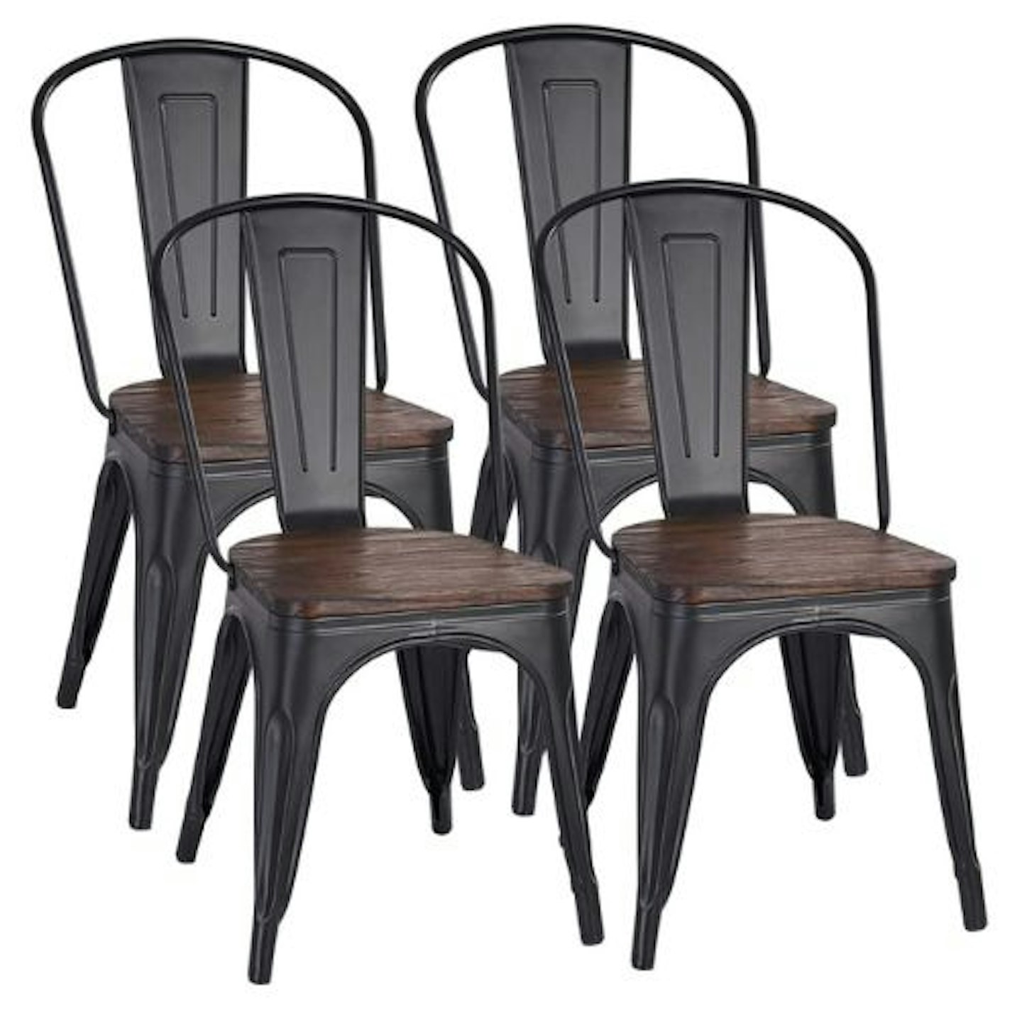 Stackable Industrial Metal Dining Chairs