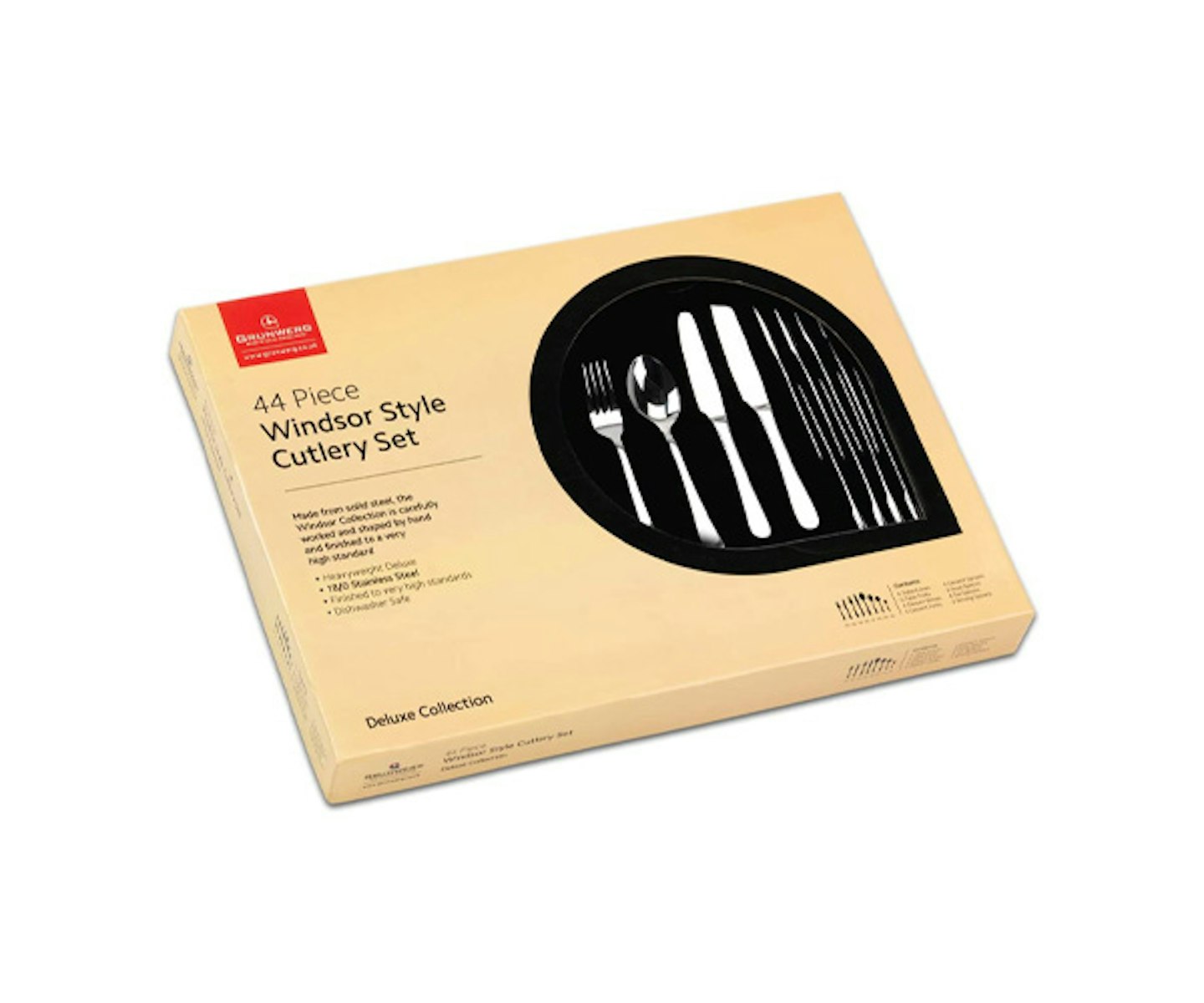 Windsor Boxed Cutlery Set, Mirror, 44-Piece