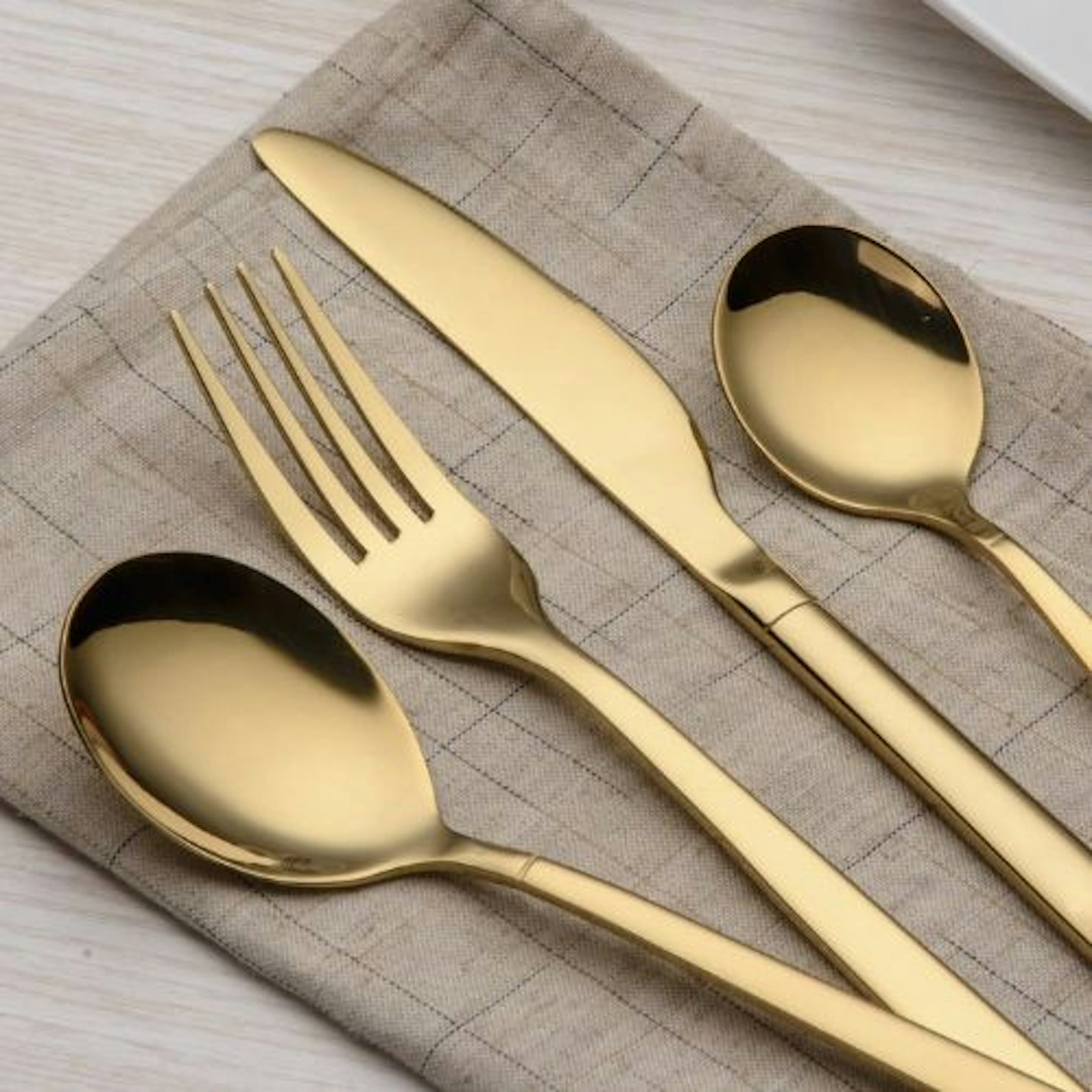 Berglander 24-Piece Titanium Gold-Plated Stainless-Steel Cutlery Set