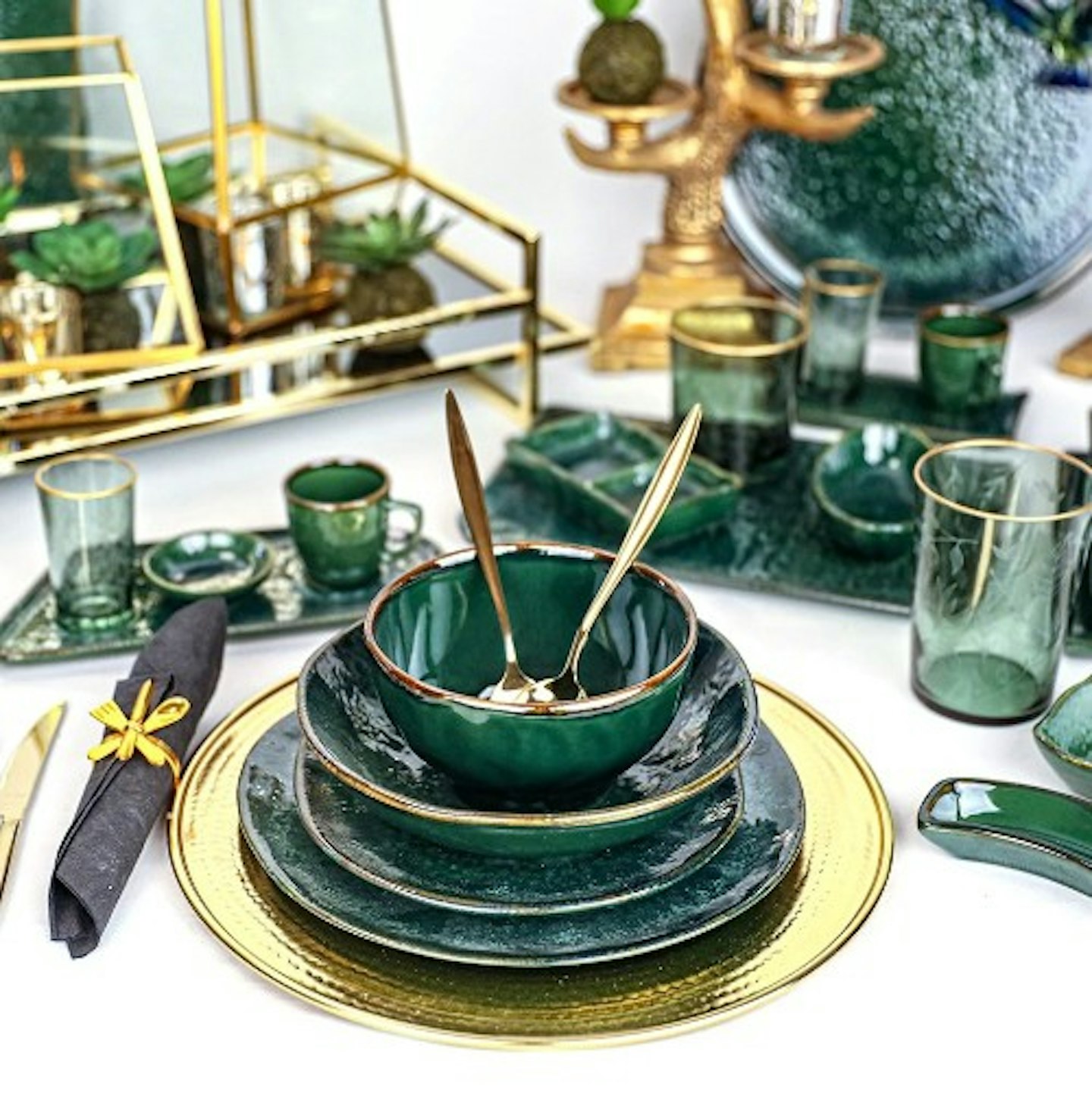 Emerald Green Dinner set 24 Pieces 6 Persons