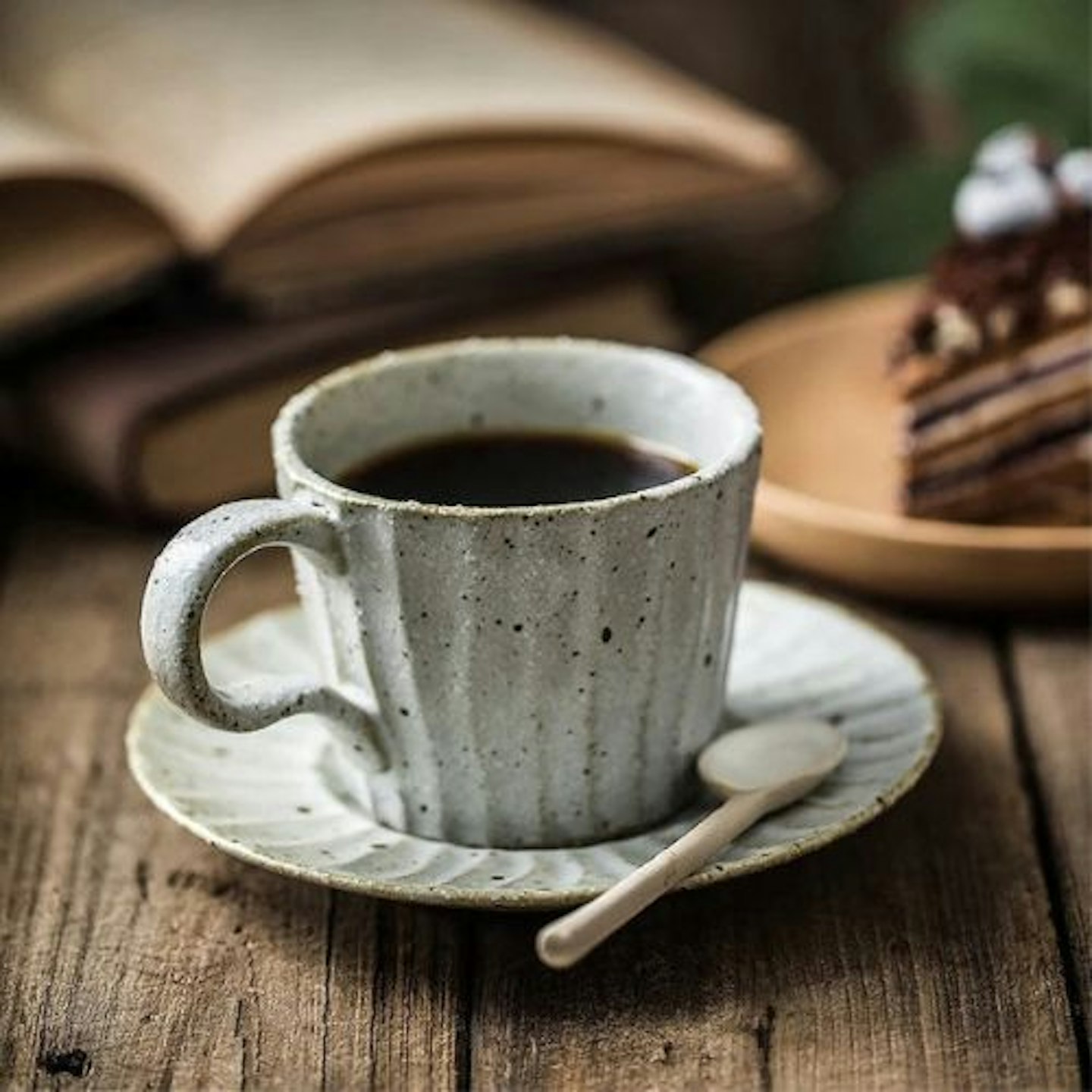Gohobi Handmade Stoneware Coffee Cup and Saucer