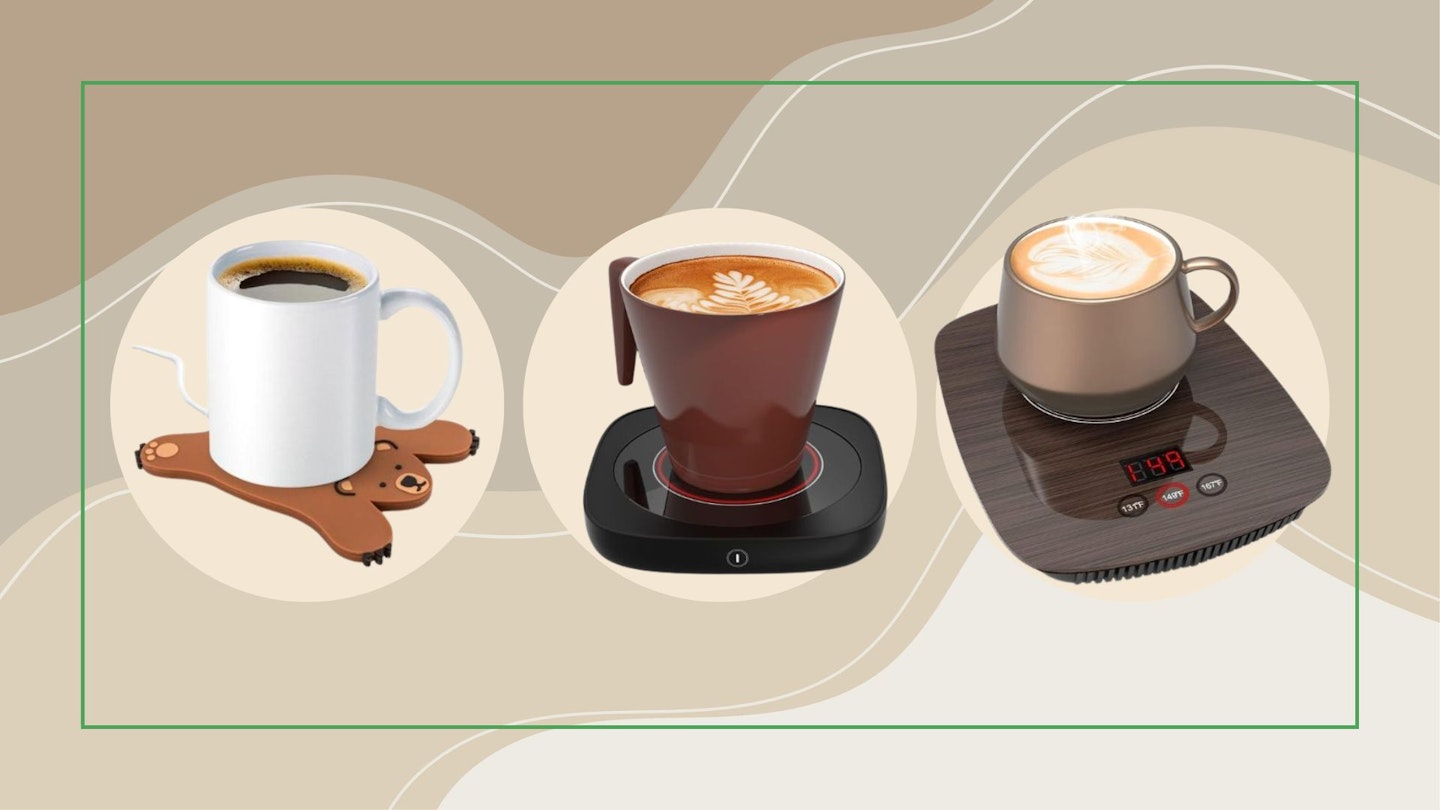 Beige minimal coffee color background with Mug Warmers
