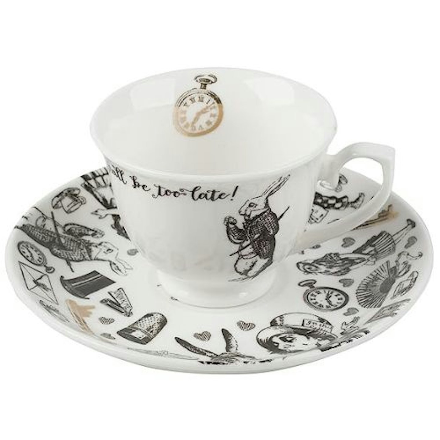Alice in Wonderland Espresso Cup and Saucer