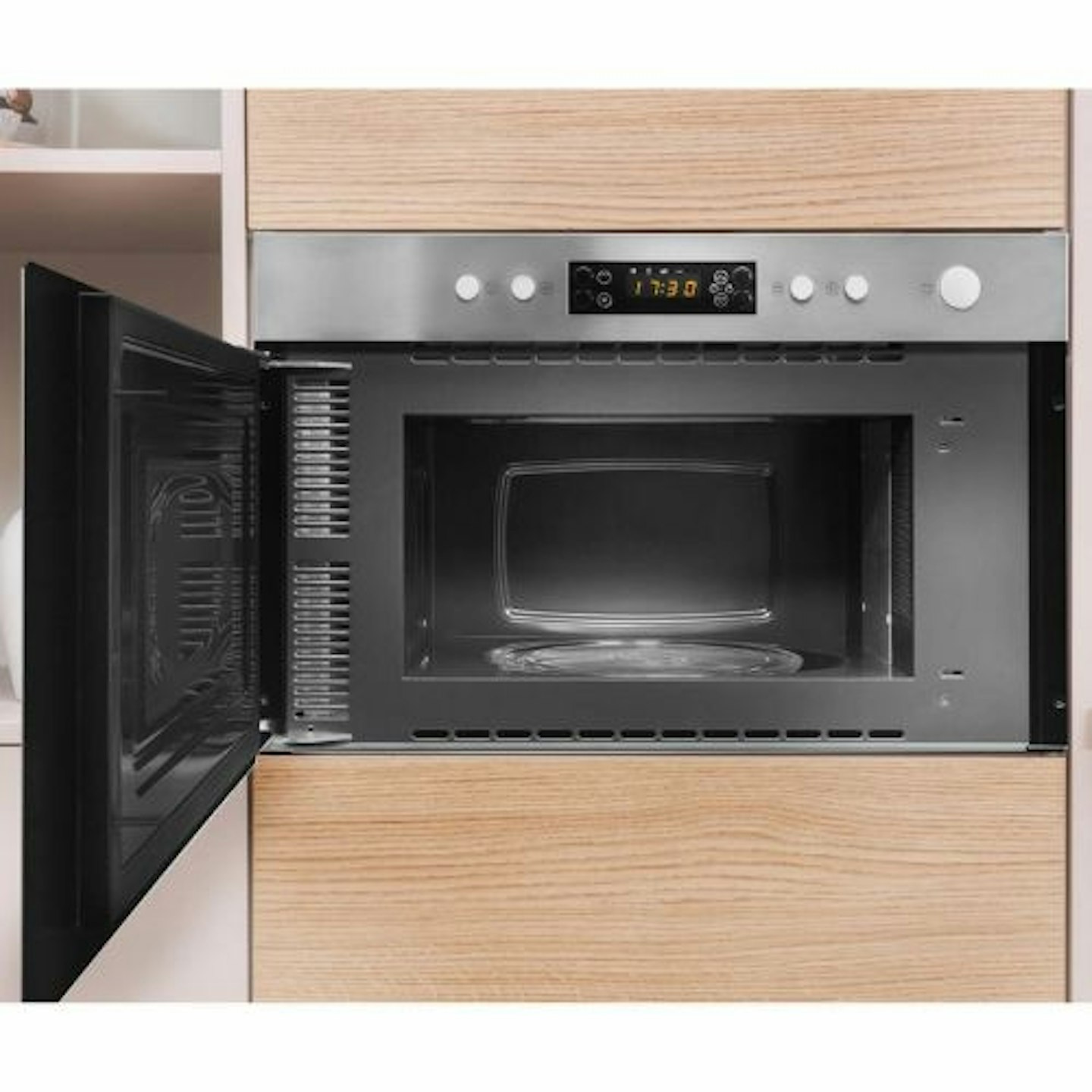 Indesit Aria 22L 750W Built-in Microwave with Grill - Stainless Steel
