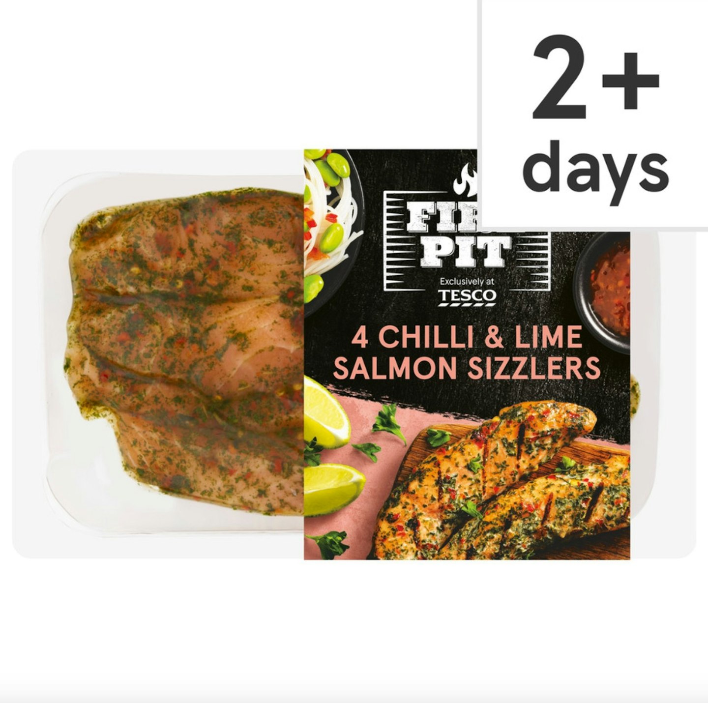 Tesco Fire Pit 4 Chilli and Lime Salmon Sizzlers 180g